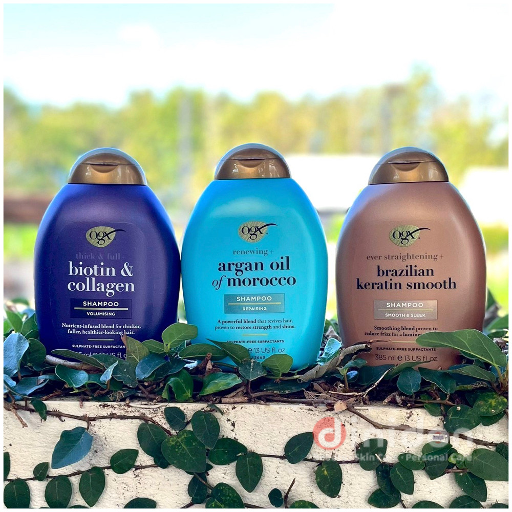 ((dinidon shop)) OGX Shampoo 385 ml. #Biotin & Collagen / #Argan Oil of Morocco / #Brazilian Keratin