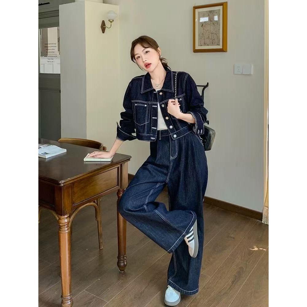 เซ็ตยีนส์2ชิ้น ไซส์ S-3XL เสื้อแจ็คเก็ต กางเกงยีนส์ขายาว ผ้าดี งานยีนส์แท้ ผ้าดีมีน้ำหนัก  -B1212