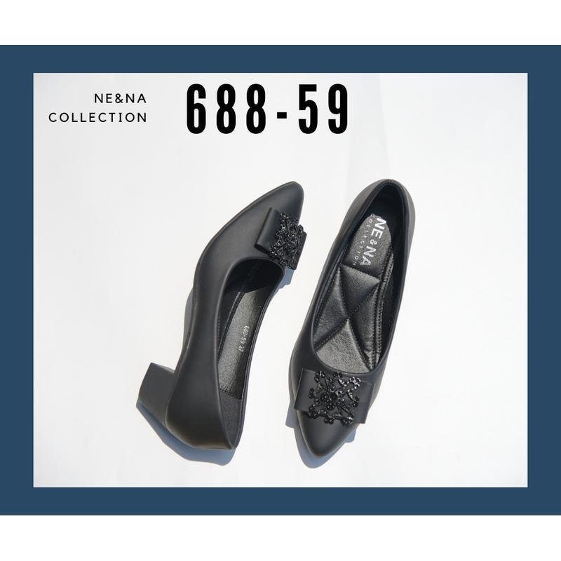 รองเท้าเเฟชั่นผู้หญิงเเบบคัชชูส้นเตี้ย No. 688-59 NE&NA Collection Shoes