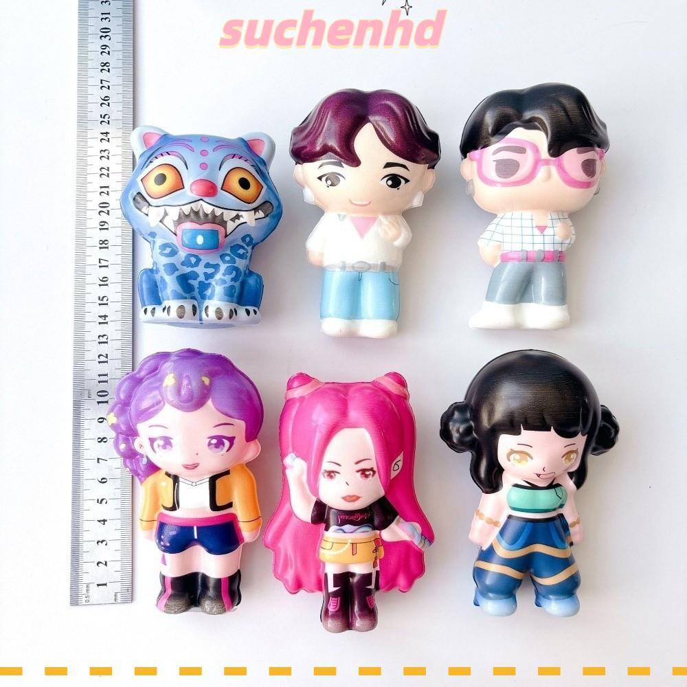 SUCHENHD ของเล่นสกุชชี่อนิเมะป้องกันความเครียด​​, Rumi Mira Zoey Derpys รูปปั้น Kpop Demon Hunters บ