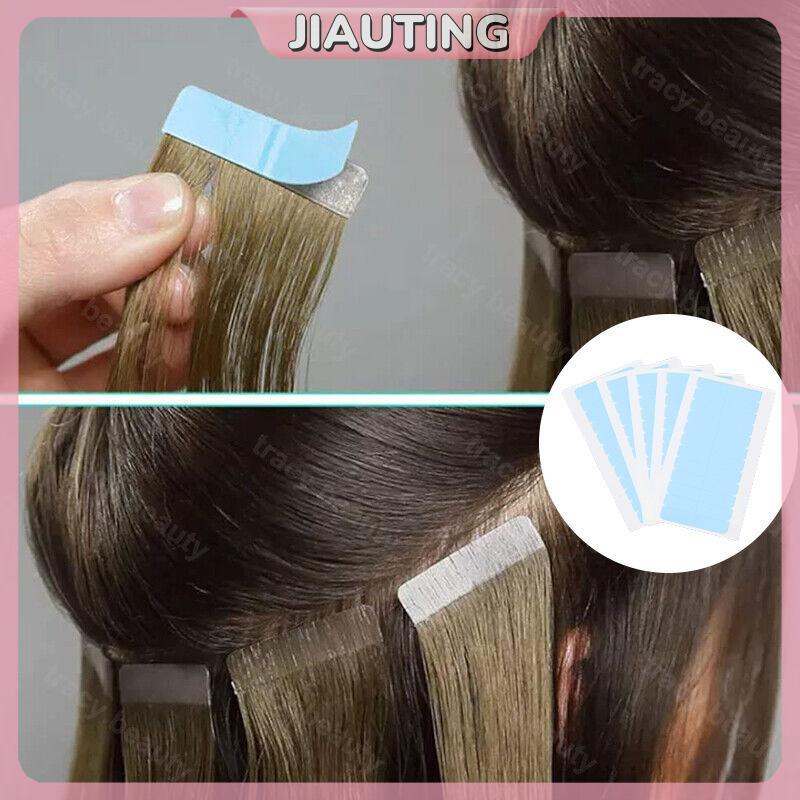 JIAUTING เทปต่อผมแท็บ 60 ชิ้น กาวสองหน้ากันน้ำ สําหรับใช้งานกับ Extension และ Toupee