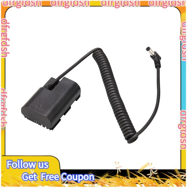 D&FD-TAP ถึง LP-E6NH Dummy แบตเตอรี่ LP-E6NH Coiled Power Cable สําหรับ R5/R5 C/R6/R7/R/5D II/III/IV