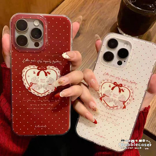 เคส Oppo A55 A11 A3s A54 A3 A15 A12 A7 A3X A16 A5s A60 A5i A3Pro A58 A52 A17 A18 A38 เรโทรโพลก้าดอทหมีปก IMD ของสาวๆ