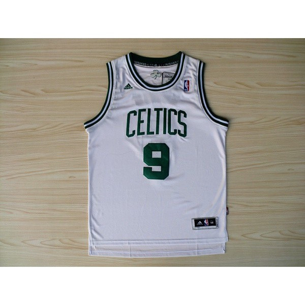 เสื้อบาสเก็ตบอล NBA Boston Celtics หมายเลข 9 Rajon Rondo แบบปักลายสีขาว