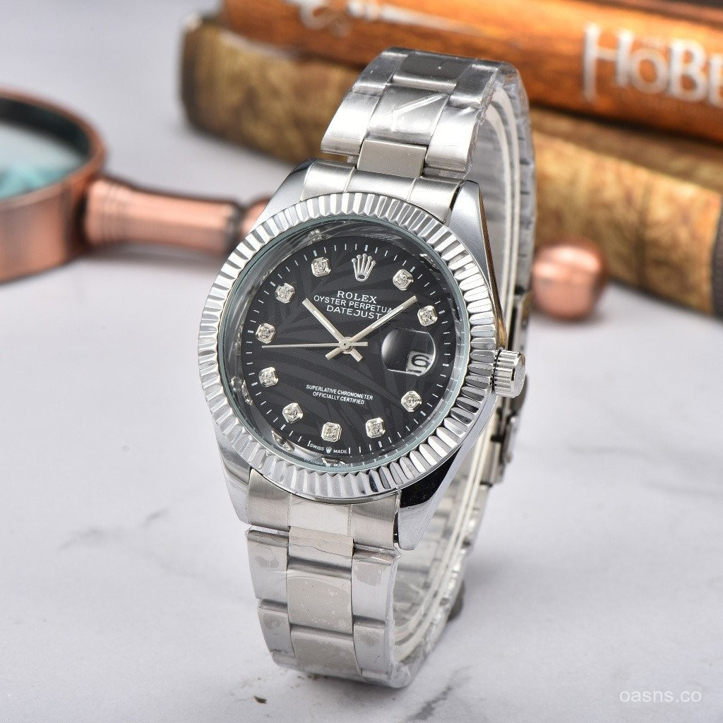 ผู้หญิง Log Oyster รูปร่างหน้าจอผู้ชาย 36 กันน้ําวันที่นาฬิกาเหล็กที่ระลึก Rolex Mec En Para Y De Ti