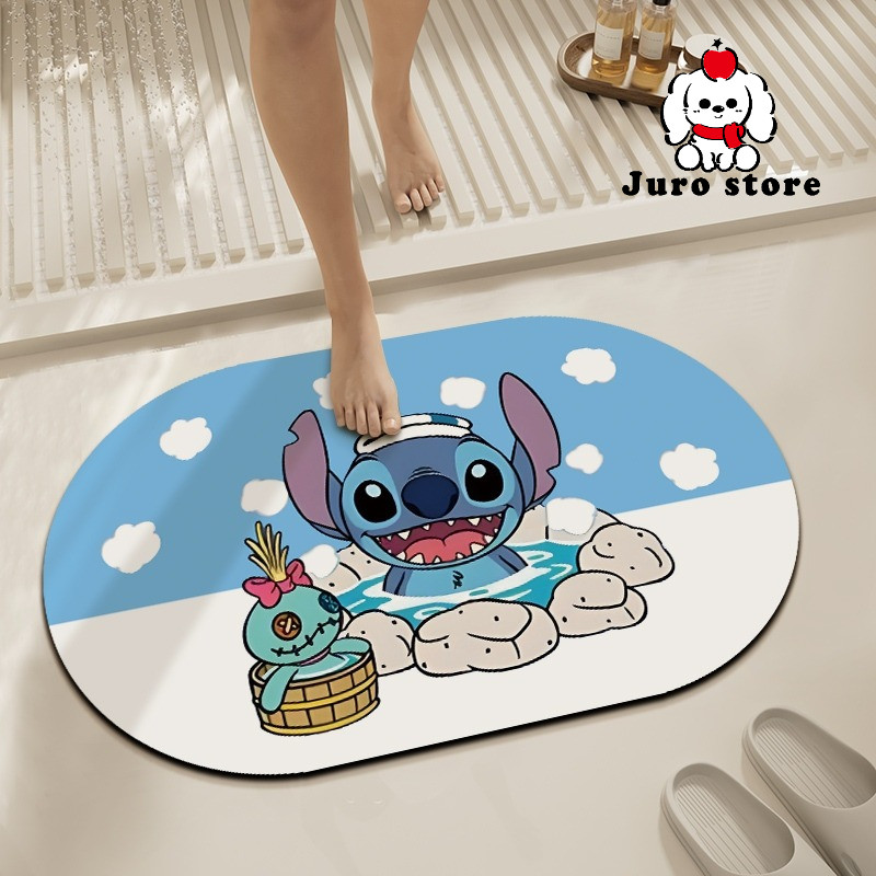JURO FLOOR MAT WITH CUTE CHARACTER STITCH MOTIF/BATHROOM MAT/KOREAN DESIGN