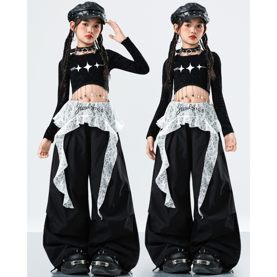 ชุดเต้นเด็ก ฮิปฮอป ชุดโคฟเวอร์ แจ๊ส ชุดเต้น เด็กผู้หญิง ชุดลีดเดอร์  hip hop ชุด cover dance ชุดการแสดง ชุดซ้อม แดนเซอร์