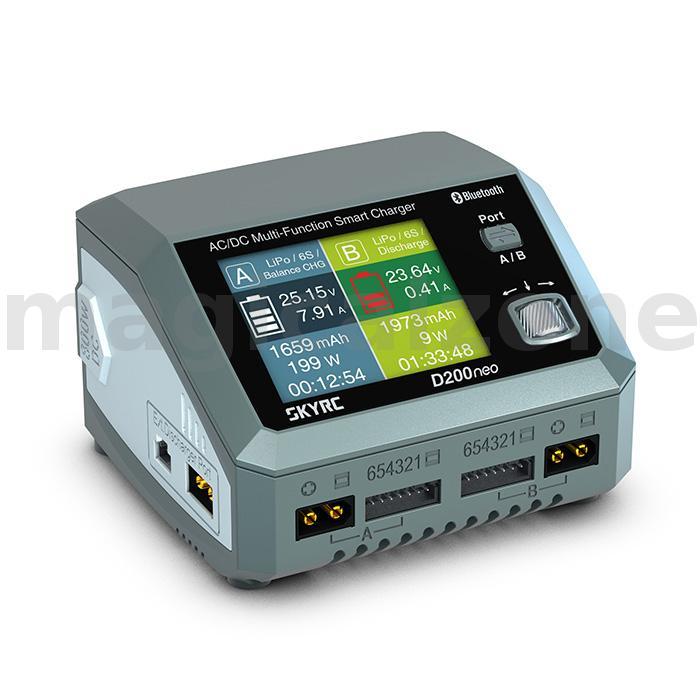 SKYRC D200NEO AC200W DC800W 20A*2 PD3.0 Dual Channel Lipo Charger สําหรับ LiPo LiHV LiFe Lilon NiMH 