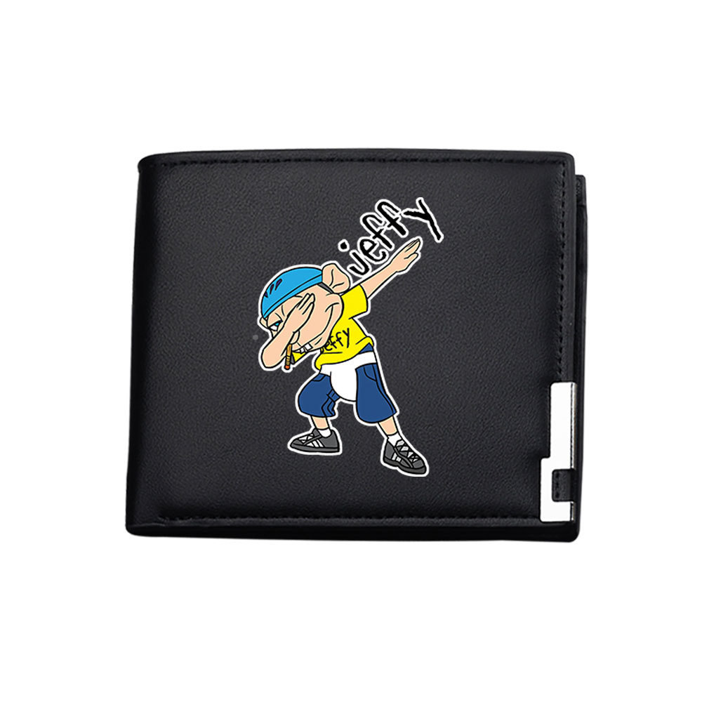 Jeffy Jeffy François Wallet Student Half Fold Wallet Mens and Womens Short Wallet Card Bag Zero Wall