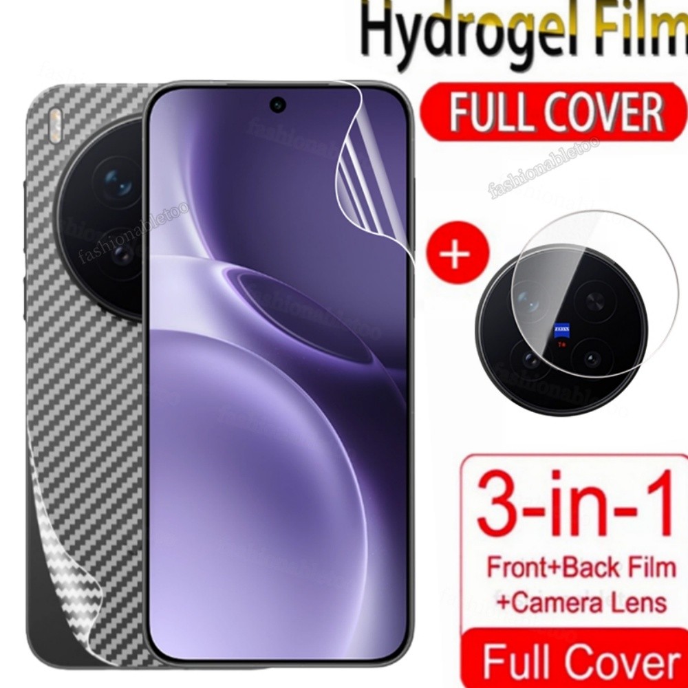 3 in 1 ด้านหน้าด้านหลังฟิล์มไฮโดรเจลนุ่มสําหรับVivo X300 X 300 Pro X300Pro VivoX300 Pro VivoX300Proฟ