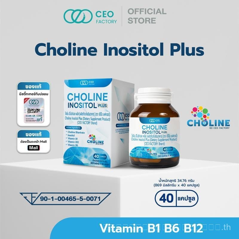 Choline Inositol Plus Choline Inositol Plus (แบรนด์ CEO Factory) Choline Bitartrate, Inositol, วิตาม