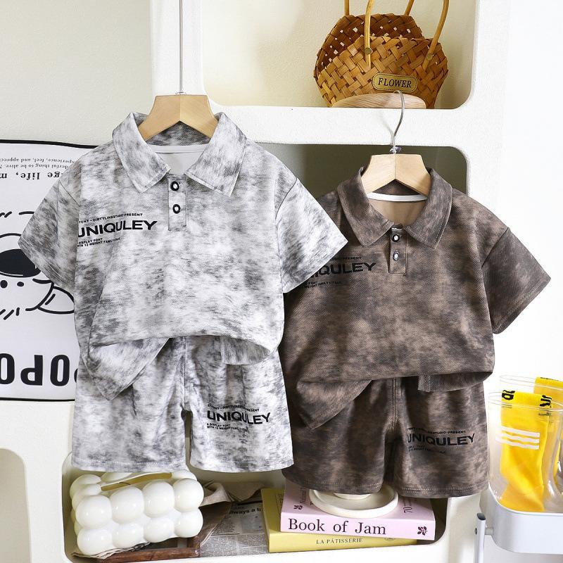 ชุดแขนสันเด็ก  เสือยืดเด็กผู้ชาย เสื้อโปโลมีสไตล์และอินเทรนด์ ชุดลำลองสำหรับเด็กเสื้อผ้าสำหรับเด็ก D7941