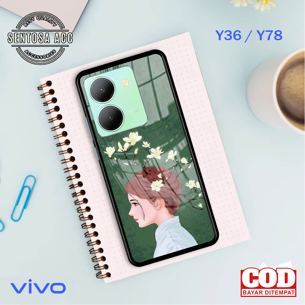 Softcase Glass Kaca VIVO Y36, VIVO Y78 - Casing Handphone VIVO Y36, Y78 [ S05 ].