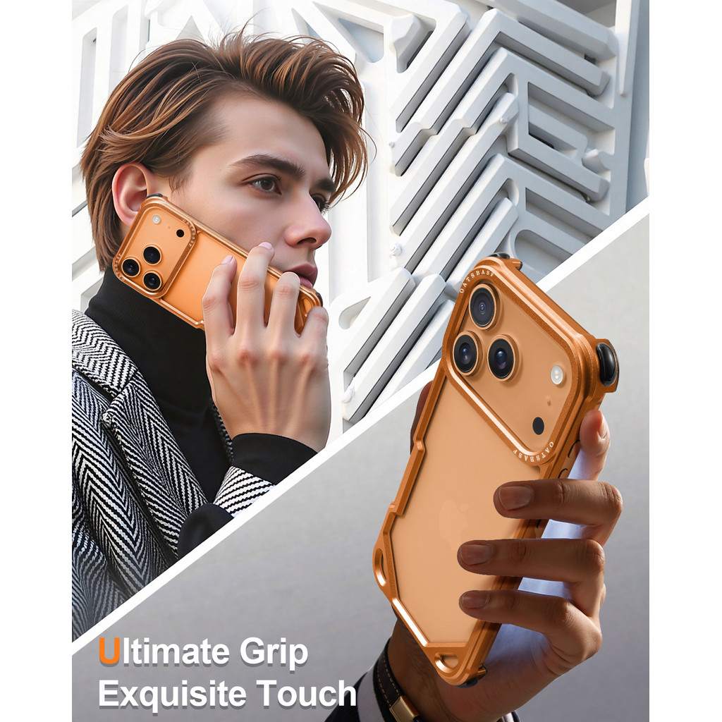 15 16 17 Pro/Pro Max/17 Air เคสโทรศัพท์โลหะ Minimalist รูปที่ 4