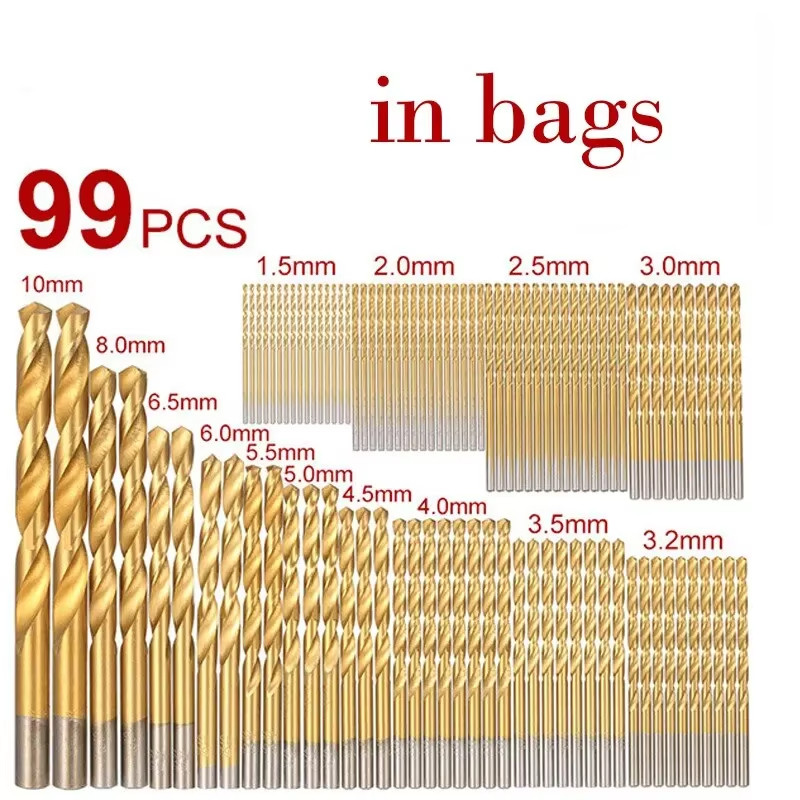 ชุดดอกสว่าน 99 ชิ้น ชุดดอกสว่านขนาดเล็ก ไฮสปีด HSS เคลือบไทเทเนี่ยม ขนาด 1.5-10 MM เจาะเหล็ก เจาะไม้ ใช้กับ สว่านไร้สาย - รูปที่ 7