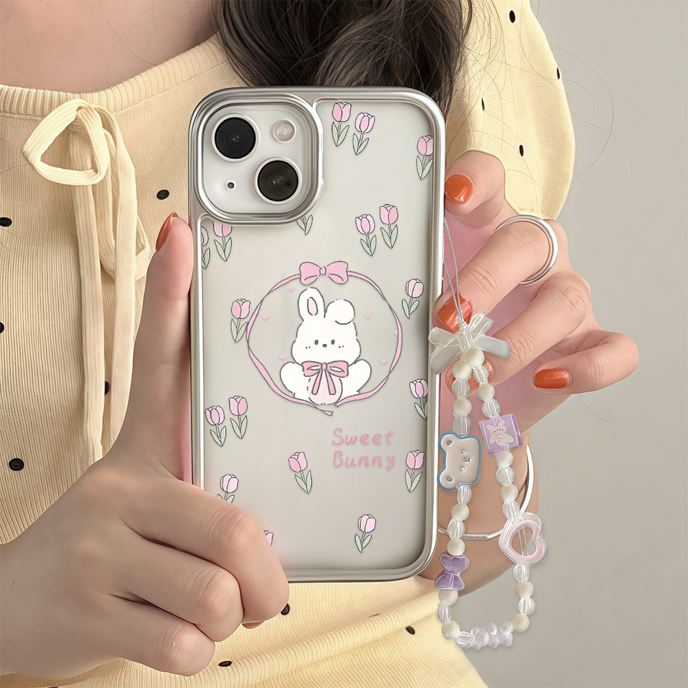 จัดส่งที่ไทย เคสมือถือ ไฮโซ น่ารัก เคสใสครอบสีเงิน For IPhone 17 16 15 14 13 11 6 7 8 plus Pro Proma