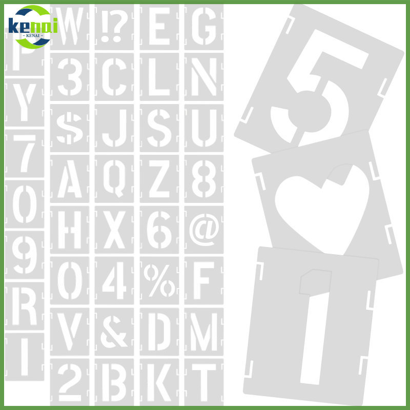 Letter Stencil ตัวอักษรลายฉลุขนาดใหญ่สําหรับวาดภาพวาดงานฝีมือพลาสติกนํากลับมาใช้ใหม่ kenaier