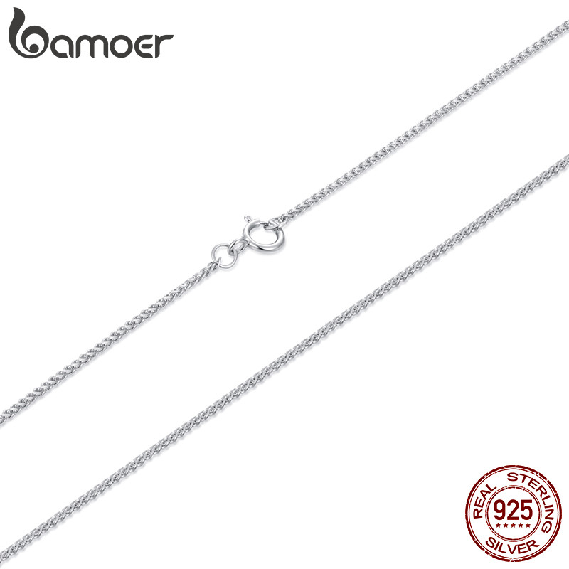 สร้อยคอดesignข้าวสาลีเงินแท้ 925 ขนาด 50 ซม. เครื่องประดับหรูสำหรับผู้หญิง