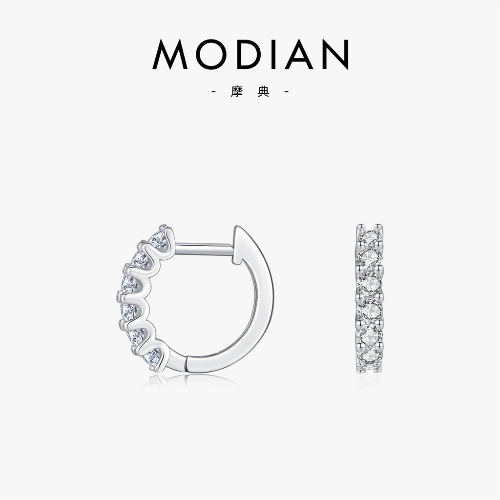 MODIAN MODIAN Moissanite ต่างหูหญิง S925 Super Flash เพชรหรูหรา High-End ins ต่างหูต่างหู