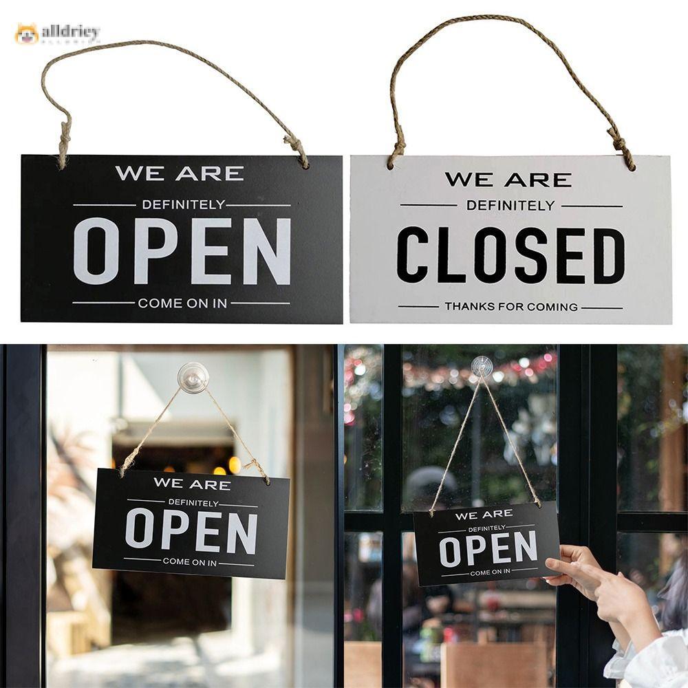 INTOONE Door Sign, Open Closed Sign Reminder Signs Hotel Bulletin Board, Design Double Sided Wood Do