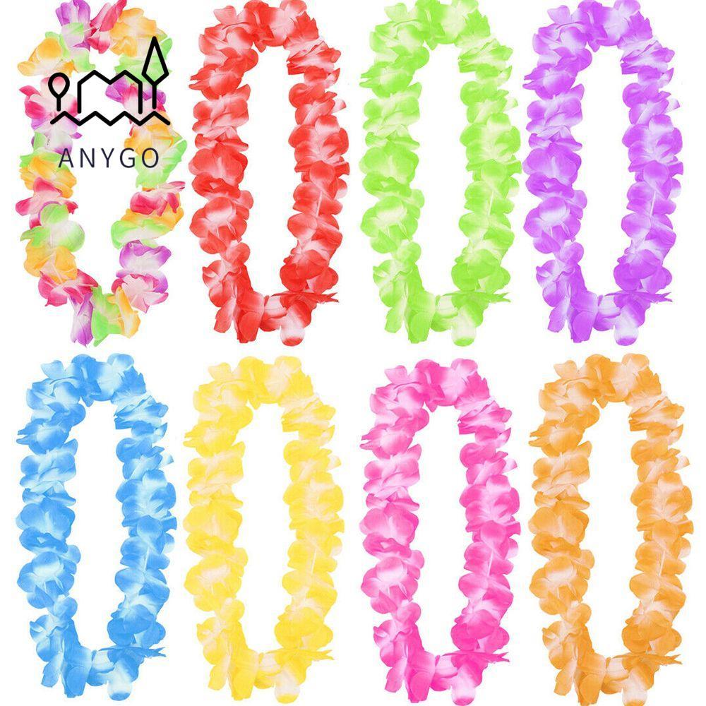 YRBWDYZDH 4pcs/set Hawaiian Flowers Necklace Colorful Beach Fancy Dress Wedding Decorations