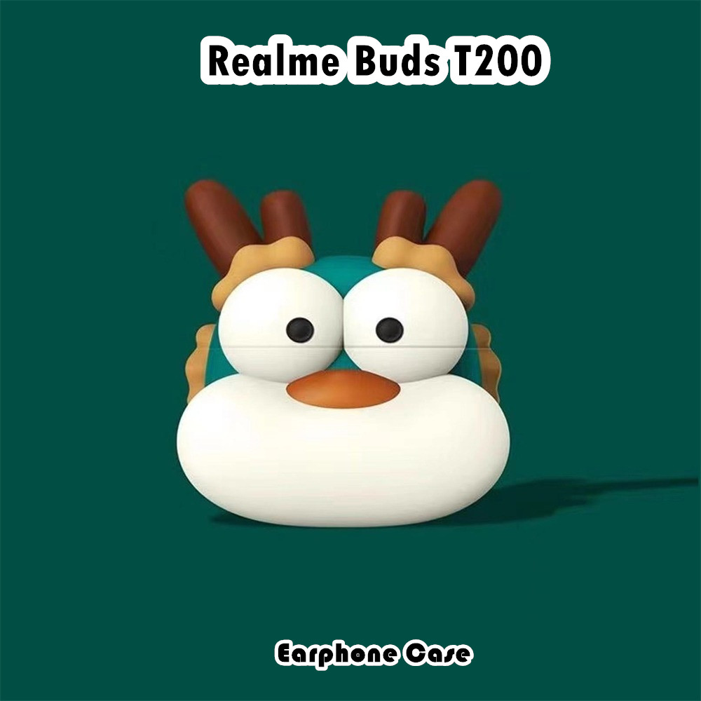 Trend FrontFor Realme Buds T200 Case Casing Soft Silicone Trend Cartoon Headphone Case Cover NO.2
