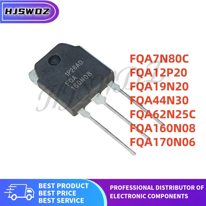5PCS FQA160N08 FQA44N30 FQA12P20 FQA62N25C FQA19N20 FQA7N80C FQA170N06 TO-3P Field Effectทรานซิสเตอร