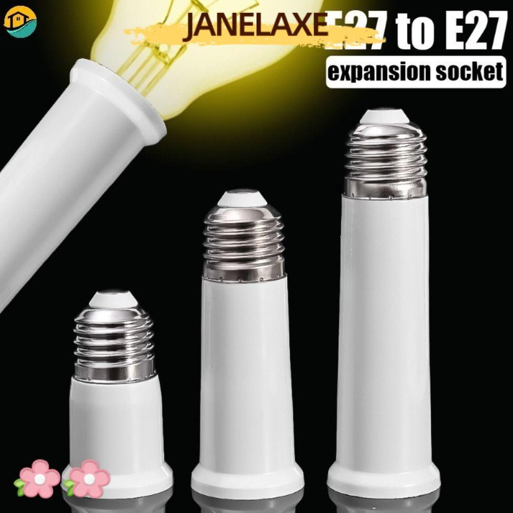 JANELAXE932JN ฐานผู้ถือโคมไฟ, 65 มม./95 มม./120 มม.สีขาว E27 ถึง E27 Extender, ชิ้นส่วนโคมไฟพลาสติกข