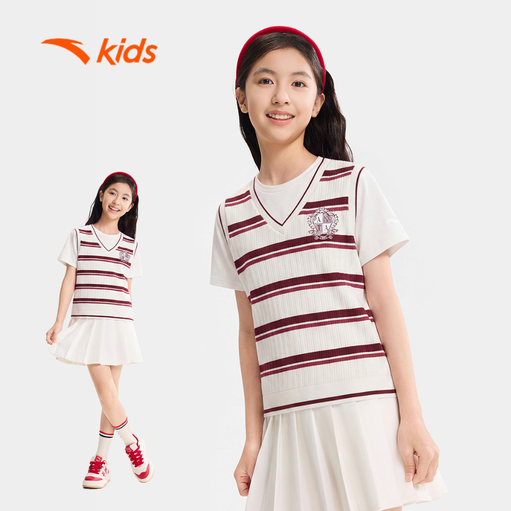 Anta Kids Elite Culture Girls เสื้อยืดแฟชั่นอายุ 10-14 ปี 3626C8110