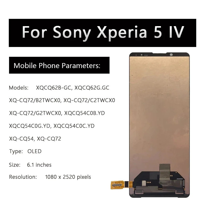 SONY 6.1 "OEM LCDสําหรับSony Xperia 5 IV XQCQ62B-GC XQ-CQ72/B2TWCX0 XQ-CQ54 XQ-CQ72 จอแสดงผลTouch Sc