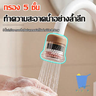 [🇹🇭พร้อมส่ง] หัวต่อก๊อกกรองน้ำ 360° อัปเกรดใหม่ กรอง5ชั้น กันน้ำกระเด็น น้ำไหลนุ่ม ประหยัดน้ำ ติดตั้งง่าย COD