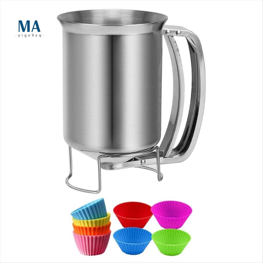 Mayige9xq2 in 1 800Ml Batter Dispenser Handheld Batter Dispenser พร้อมที่จับบีบ,แพนเค้ก Pourer Batte