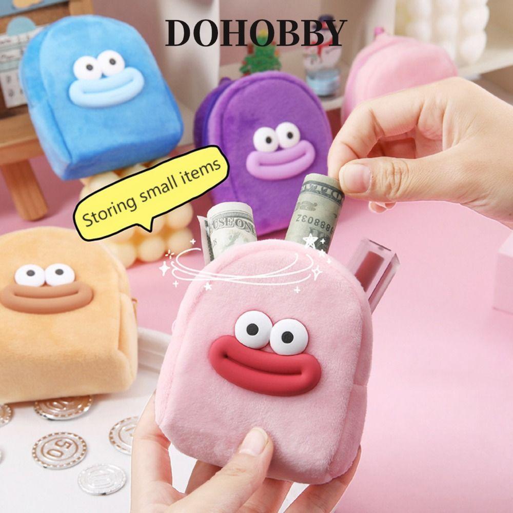 DOHOBBY โดโฮบบี้ กระเป๋าสตางค์มินิ,ผู้ถือบัตรซิปเรียบตุ๊กตาใส่เหรียญ,กระเป๋าจัดเก็บที่เรียบง่ายมินิกระเป๋าเป้สะพายหลังออกแบบการ์ตูนหูฟังก