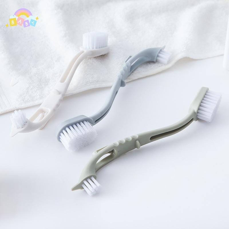 [BB-t] Double-end รองเท้าแปรงทําความสะอาดรองเท้าผ้าใบรองเท้าสีขาวแปรงทําความสะอาดมัลติฟังก์ชั่นแปรงท