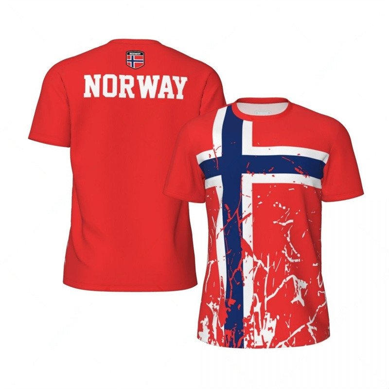 Norway Graphic Men's T-shirt Fashion Sports Loose Short Sleeve Summer New Design 3D Printed Fitness 