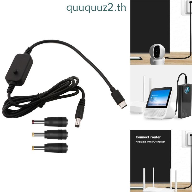 Quu ประเภท C USB C ถึง 2 5x0 7 มม.3 5x1 35 มม.4 0x1 7 มม.5x2 1 5V 9V 12V 15V 20V แรงดันไฟฟ้าสายไฟสํา