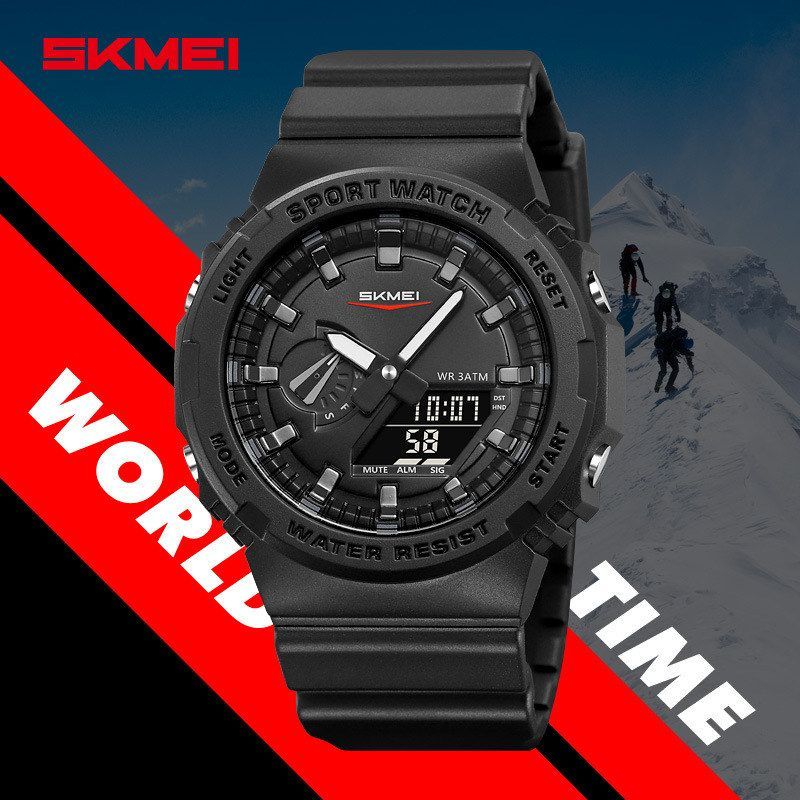 Moment Beauty Mens Fashion Trend Student Watch Multi-Function Dual Display Outdoor Chronograph Sport