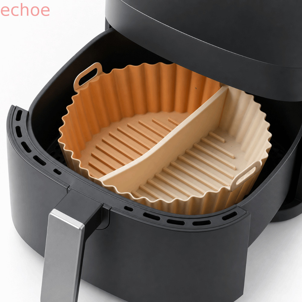 ECHOEDGE ซิลิโคน Air Fryer Liner, Creative แยกประเภทซิลิโคนถาดอบ, BPA-Free ยืดหยุ่นทนอุณหภูมิสูงเกรดอาหาร Non-Stick ตะกร้าเสื่อไมโครเวฟใช้
