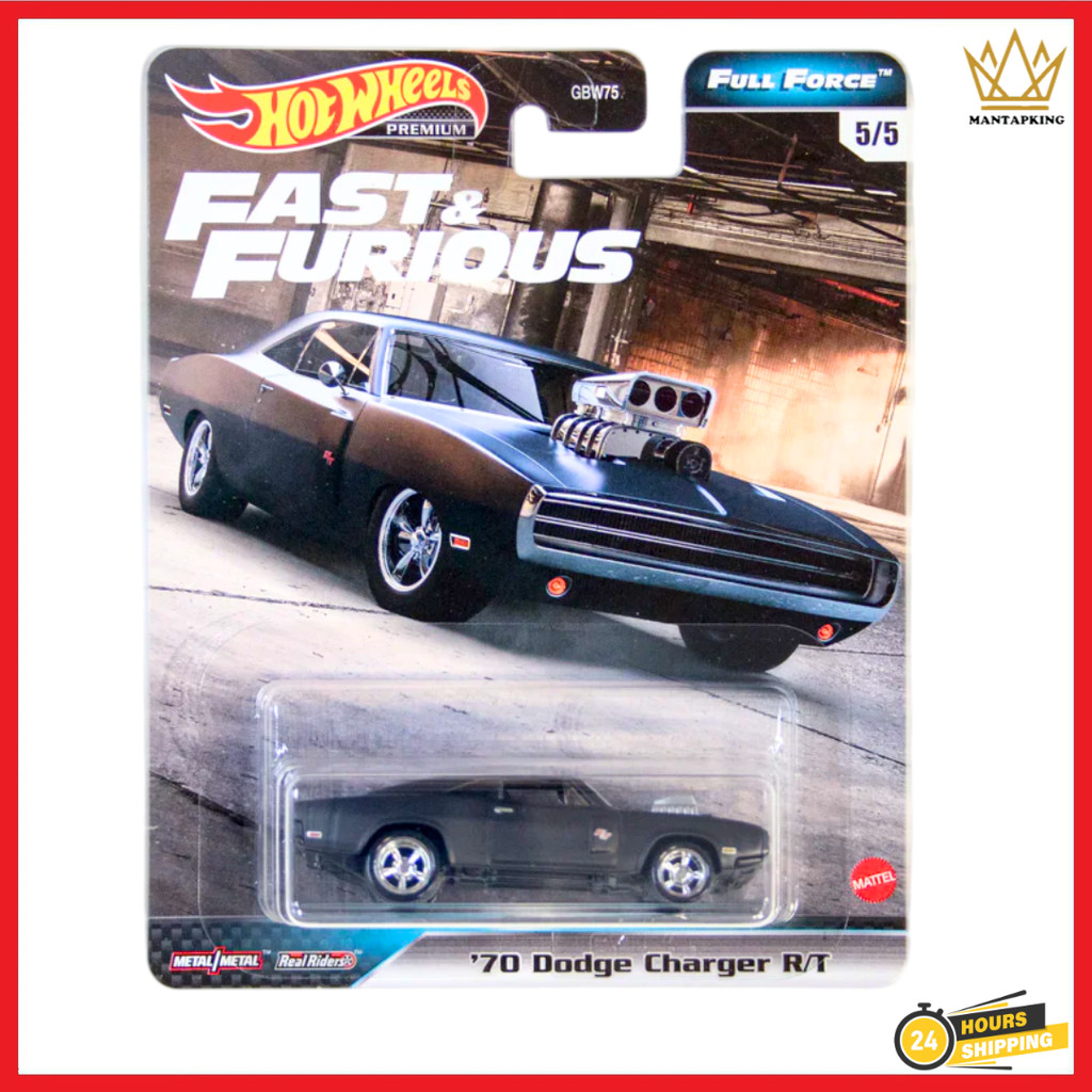 Hot Wheels Premium 70 Dodge Charger R/t hotwheels Fast & Furious Full Force Series 5/5 Diecast Car C
