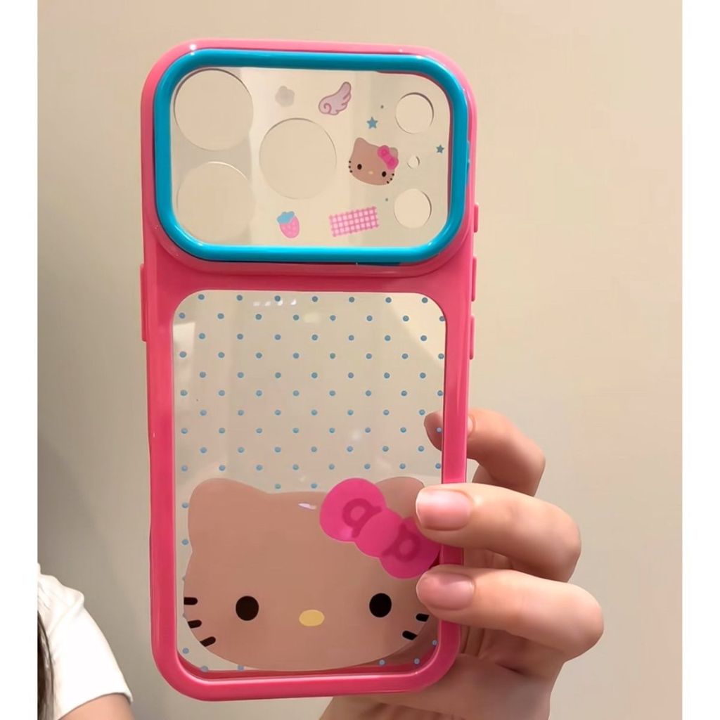 สีดํา Face Hello Kitty เคสโทรศัพท์สําหรับ iPhone11 12 13 14 15 16 17 12Pro Max 13 Pro Max 12 Pro 14p
