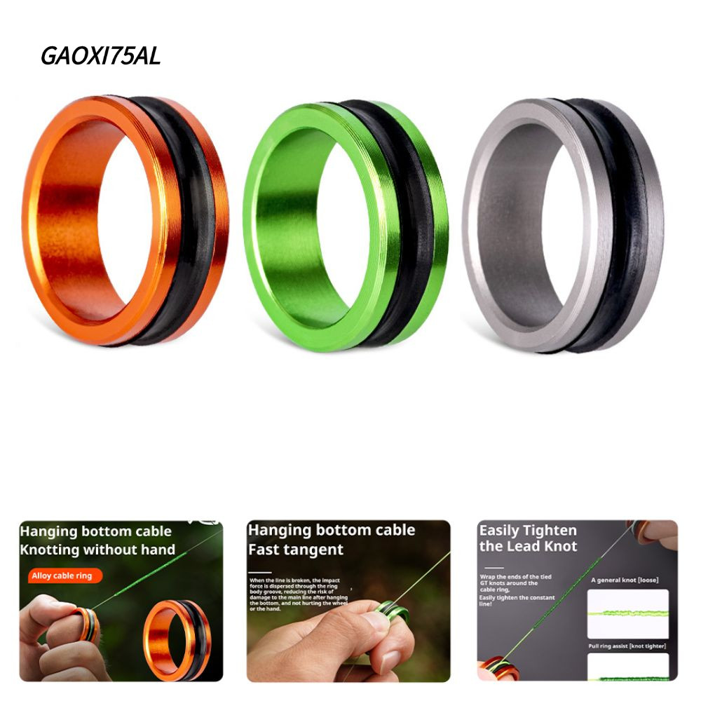 GOXI75AL Fishing Line Puller Knotting อุปกรณ์, Hand Protection Alloy Fishing Reel กระชับเครื่องมือ, Professional Anti-slip แบบพกพา Fast Pull Line แหวนเครื่องมือตกปลา