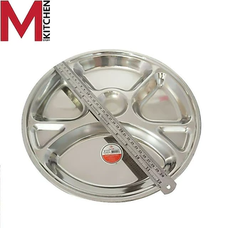 M KITCHEN ถาดหลุม 6 ช่อง ถาดหลุมสแตนเลส ถาดอาหาร จานหลุม (C2)