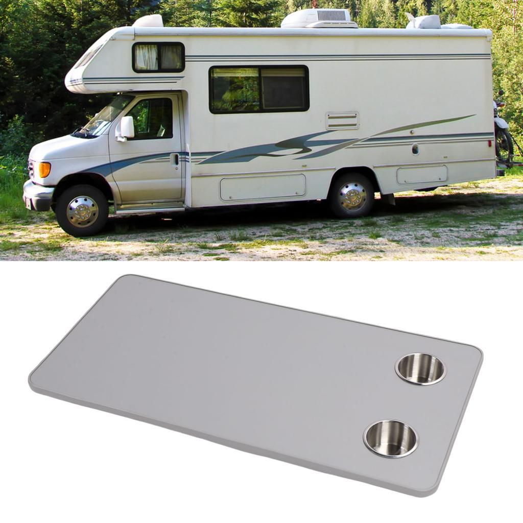 UPALDHOU RV ตารางด้านบน 31.5x15.75 นิ้วไม้ 2 ที่วางแก้วสแตนเลสสําหรับ Motorhome เรือยอชท์รับประทานอา