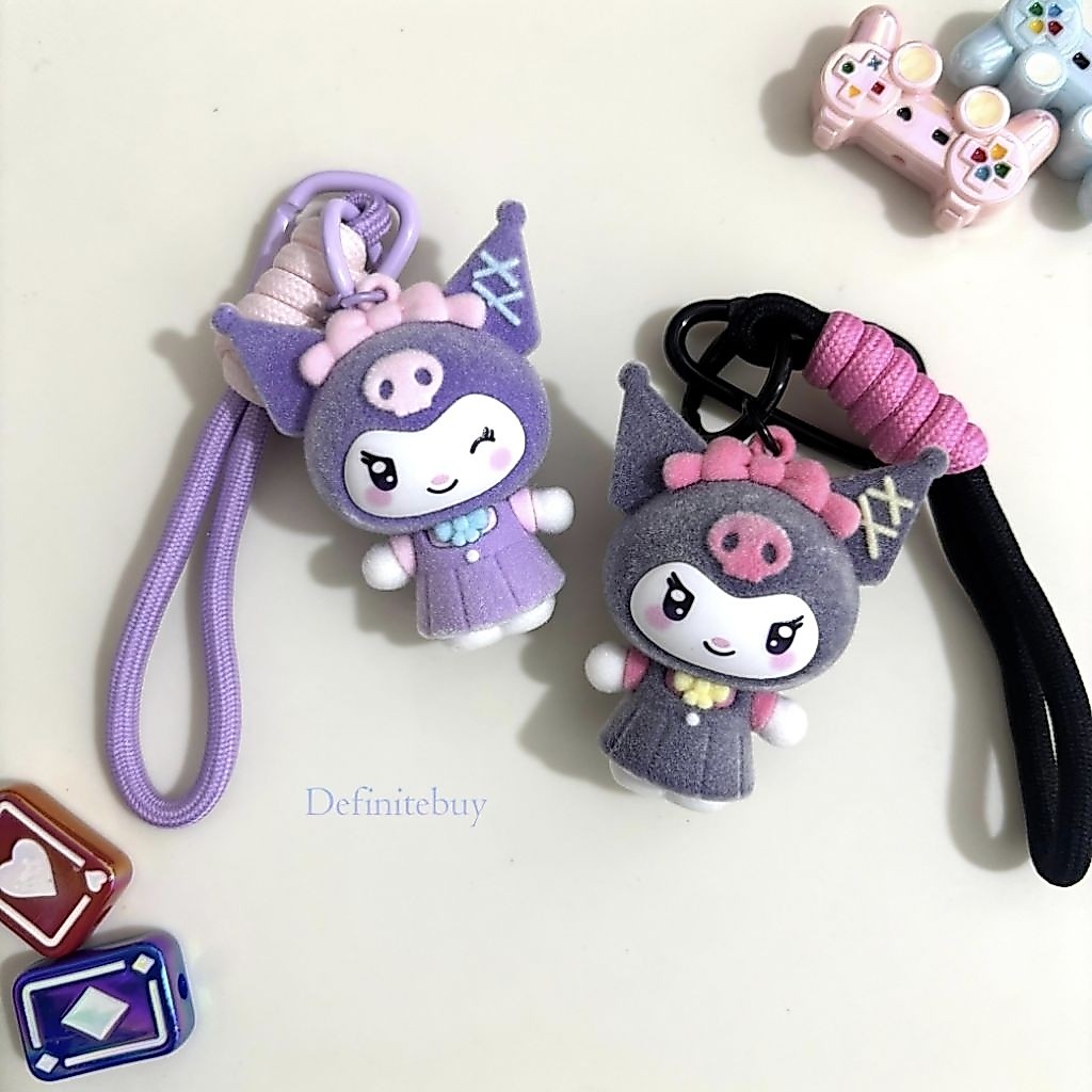 GANTUNGAN Kuromi พวงกุญแจน่ารัก Bagcharm พวงกุญแจพวงกุญแจกระเป๋า