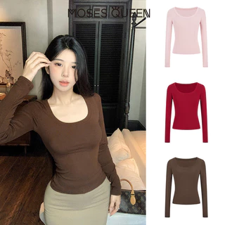 MOSESQUEEN เสื้อผ้ากันแดดสตรี แขนยาว ชั้นในสบายฤดูร้อน กันแดด น้ำหนักเบา ระบายอากาศได้ดี แฟชั่นตัวบน #63079