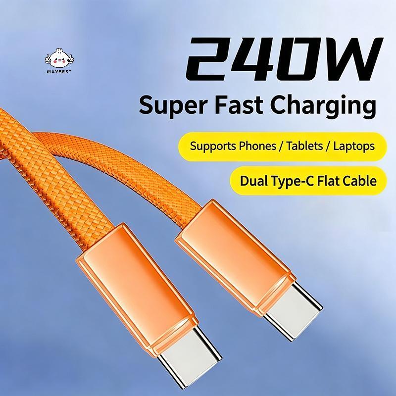 {maybest} 240W USB C to USB C สายชาร์จเร็ว สายถักทนทาน เหมาะสําหรับหอพักนักเรียนใช้แล็ปท็อปสมาร์ทโฟน Type C {TH}