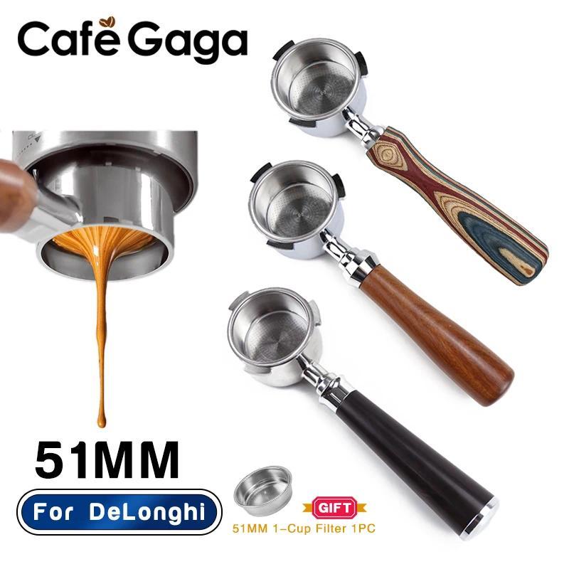 Coffee Bottomless Portafilter 51mm Naked For Delonghi EC680 EC685 EC200 Filter Basket Espresso Machi