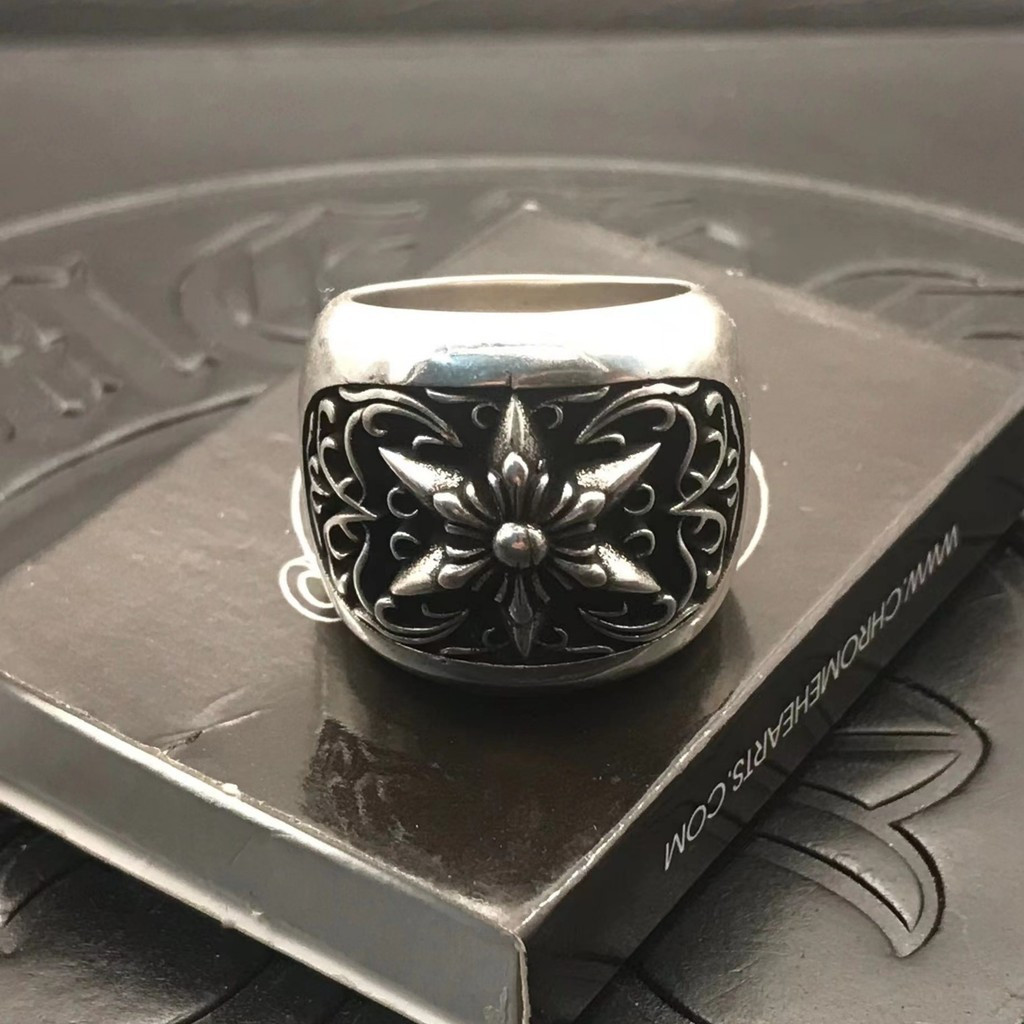 C.H Silver Plated Distressed Retro Hip Hop Index Finger Ring Ring Ring