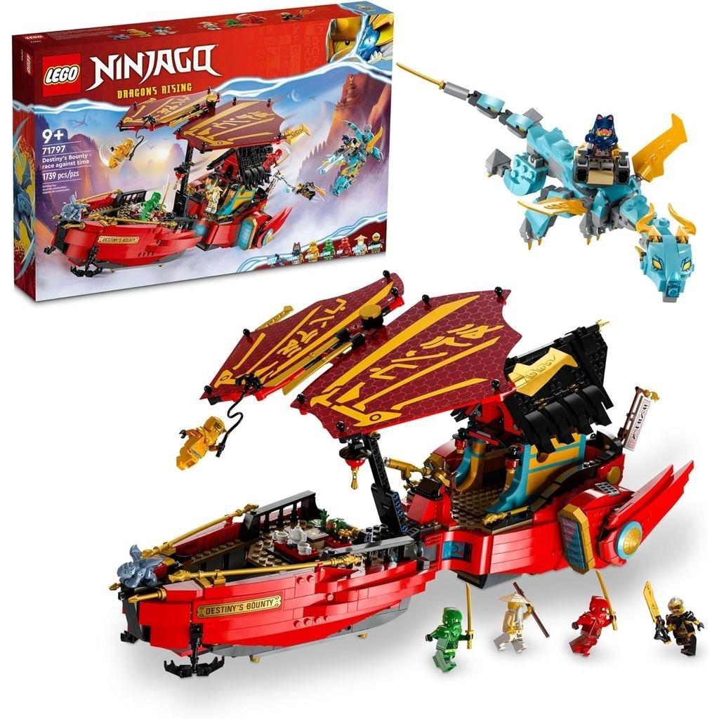 LEGO NINJAGO Destinys Bounty – Race Against Time 71797 Building Toy คุณสมบัติของ Ninja Airship, 2 Dr