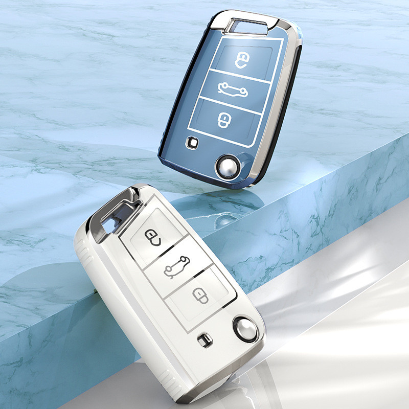 TPU รถ Remote Key สําหรับ VW Volkswagen Golf 7 MK7 Tiguan MK2 สําหรับที่นั่ง Ateca Leon FR 2 Ibiza ส